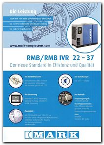 Flyer (2-seitig) zum Schraubenkompressor RMB / RMB IVR 22 - 37kW von Mark Compressors
